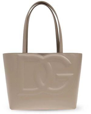 Dolce & Gabbana ロゴエンボス ハンドバッグ - ナチュラル