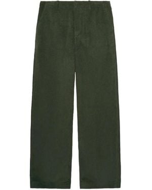 The Elder Statesman Waffle Corduroy Carpenter Trousers - Green