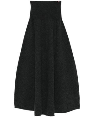 Extreme Cashmere High-Waist Midi Skirt - Black