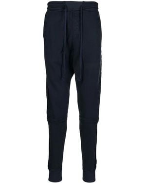 Greg Lauren Stretch-Cotton Drawstring-Waistband Track Trousers - Blue