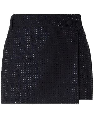 Pinko Rhinestone-Embellished Wrap Skirt - Black