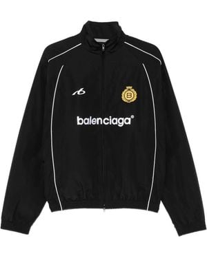 Balenciaga Soccer Logo-Print Jacket - Black