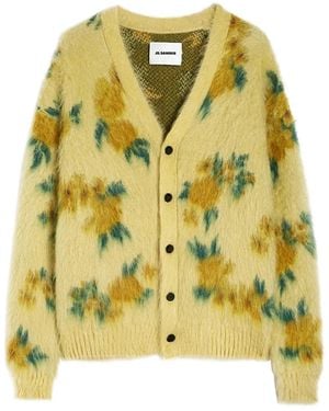 Jil Sander Cardigan Con Effetto Spazzolato - Giallo