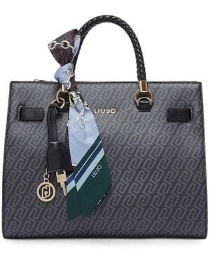 Liu Jo Medium Satchel Bag With Scarf - Blue