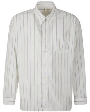 sunflower Striped-Pattern Chest-Pocket Shirt - White