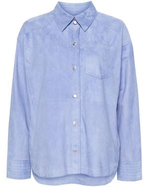 S.w.o.r.d 6.6.44 Long-Sleeve Suede Overshirt - Blue