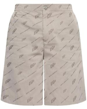 Off-White c/o Virgil Abloh Logo-Pattern Shorts - Grey