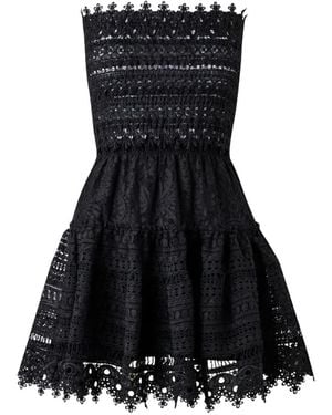 Waimari Vallarta Lace-Panelled Mini Dress - Black