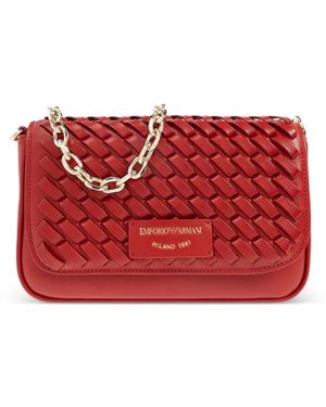 Emporio Armani レザーショルダーバッグ - レッド