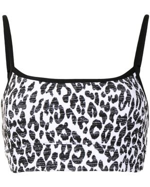 The Upside Natacha Snow Leopard-Print Sports Bra - Black