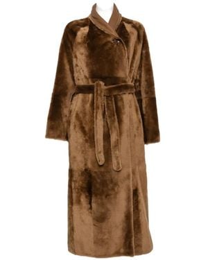 Yves Salomon Wendbarer Shearling-Mantel - Braun