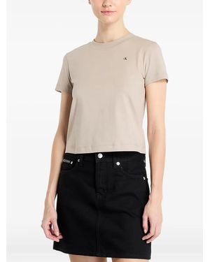 Calvin Klein Logo-Embroidered T-Shirt - White