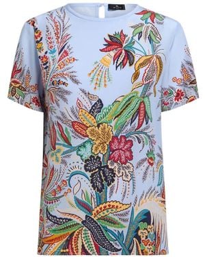 Etro Paisley-Print T-Shirt - Blue