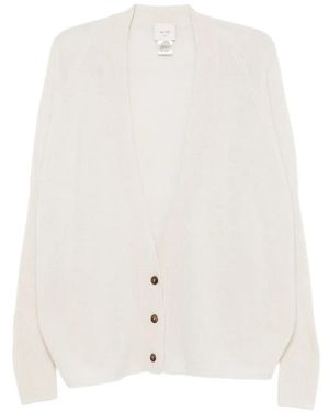 Alysi Raglan-Sleeve Button-Fastening Cardigan - White