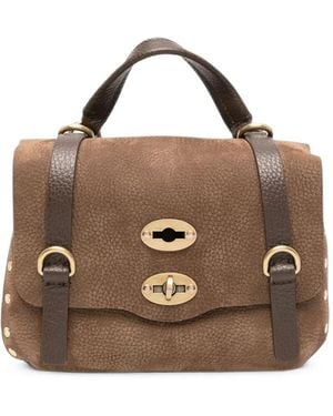 Zanellato Baby Postina Tote Bag Mit Nieten - Braun
