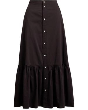 Polo Ralph Lauren Button-Front Ruffled Skirt - Black
