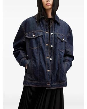AllSaints Dillan Denim-Panelled Jacket - Blue