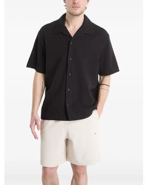 Calvin Klein Logo-Embroidered Shirt - Black