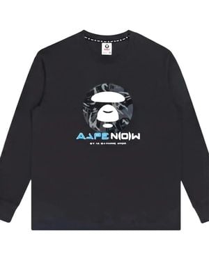 A Bathing Ape Langärmeliges T-Shirt - Blau