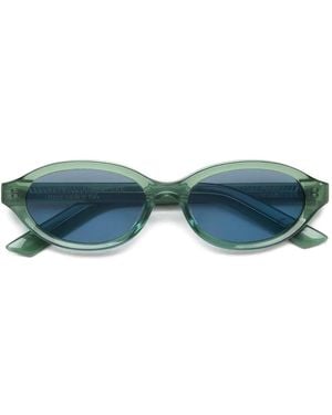 Retrosuperfuture Sonnenbrille mit ovalem Gestell - Blau