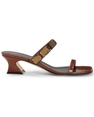 Giuseppe Zanotti Flaminia 45Mm Square-Toe Sandals - Brown