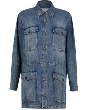 Isabel Marant Abrigo Vaquero Con Botones - Azul