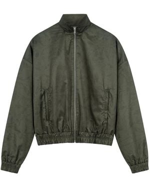 ROUGH High-Neck Tracksuit Jacket - Green