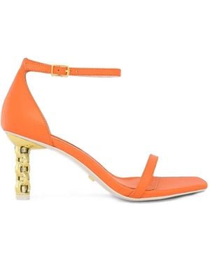 Kat Maconie Adela Sculptural-Heel Leather Sandals - White