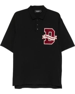 DSquared² Polo Con Parche Del Logo - Negro