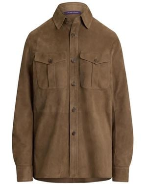 Ralph Lauren Landry Lamb-Suede Shirt - Brown
