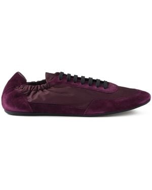 Prada Collapse Re-Nylon Suede Sneakers - Purple