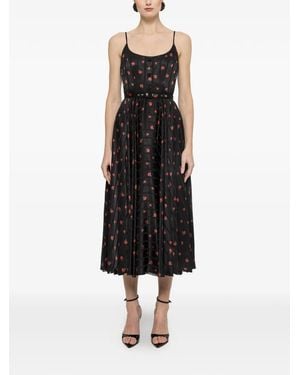 Nissa Belted Midi Dress - Black