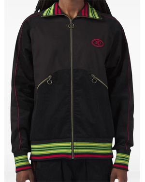 Nicholas Daley Warm Up Striped-Trim Zip-Up Jacket - Black