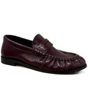 Saint Laurent Zapatos Le Loafer De Piel Suave - Marrón