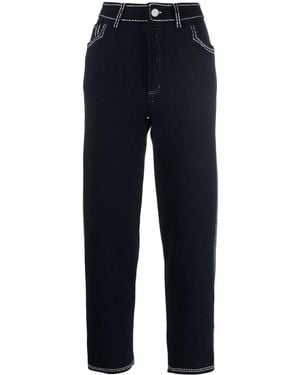 Barrie High-Rise Straight-Leg Trousers - Blue