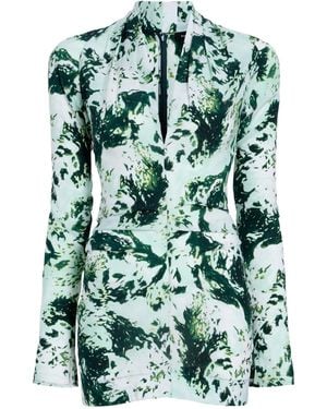 Proenza Schouler Adela Printed Blouse - Green