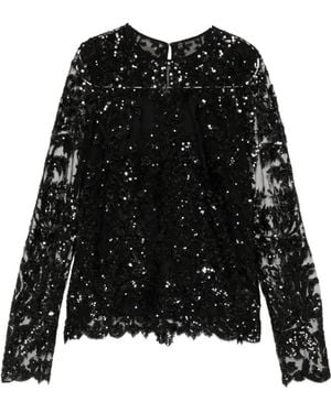 Naeem Khan Sequin-Embellished Top - Black