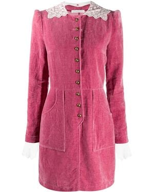 Philosophy Di Lorenzo Serafini Lace-Collar Buttoned Dress - Pink