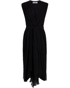 Another Tomorrow Gathered Midi Dress - Black