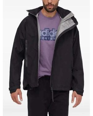 adidas Three-stripe hooded jacket - Azul