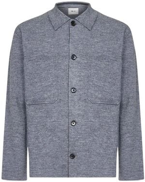 NN07 Geknöpfter Pullover - Blau