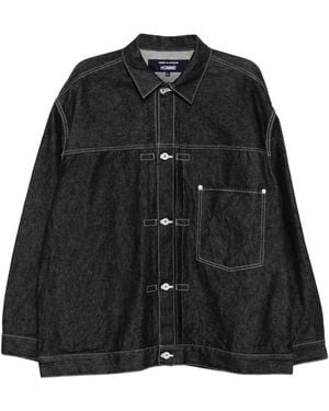 Comme des Garçons Contrast-Stitch Denim Jacket - Black