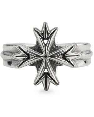 Emanuele Bicocchi Logo Cross Ring - Black
