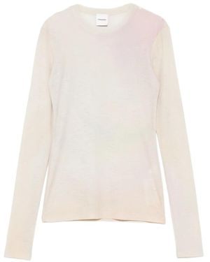Nanushka Long Sleeve Crewneck Top - White