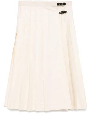 DURAZZI MILANO Pleated Midi Skirt - Natural
