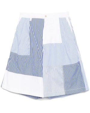 Comme des Garçons Bermudas con panel a rayas - Azul