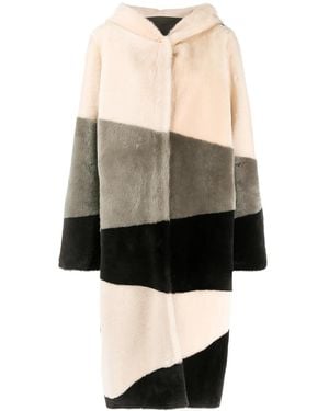 Liska Hooded Single-Breasted Coat - Multicolour