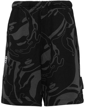 Aape By A Bathing Ape Shorts Sportivi Con Stampa Astratta - Nero