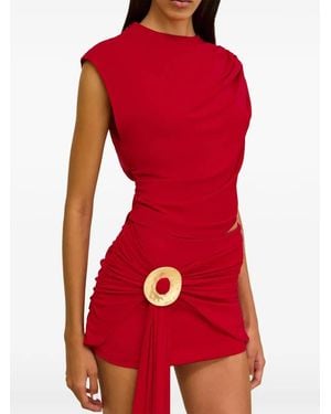 Cult Gaia Freesia Hardware-Detail Mini Skirt - Red