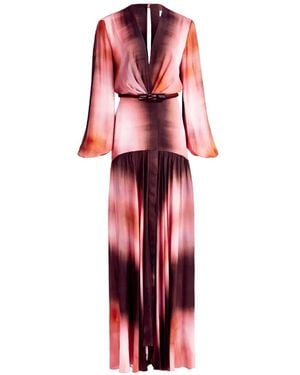 Silvia Tcherassi Maialen Tie-Dye Belted Maxi Dress - Red